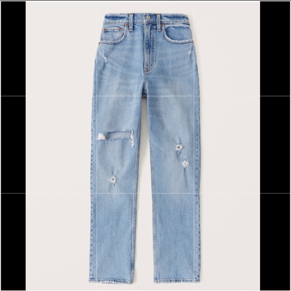 NWOT Abercrombie & Fitch 90s Ultra High Rise Straight Jeans Size 27/4 Regular